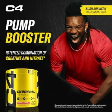 Cellucor C4 Original Pre Workout Powder Cherry Limeade | Vitamin C for Immune Support | Sugar Free Preworkout Energy for Men & Women | 150mg Caffeine + Beta Alanine + Creatine | 30 Servings