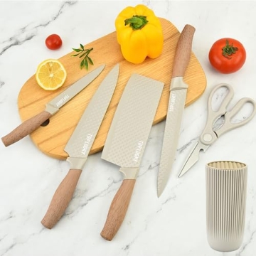 6-Piece Khaki Chef Knife Set - Professional Quality