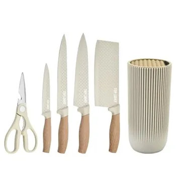 6-Piece Khaki Chef Knife Set - Professional Quality