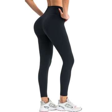 Meides High Waisted Yoga Leggings No Front Seam Compression Yoga Athletic Workout Gym Leggings Pants...