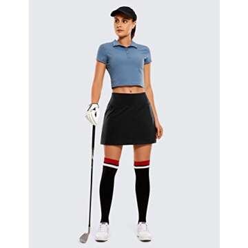 CRZ YOGA Women's Tennis Skirt with Zip Pockets