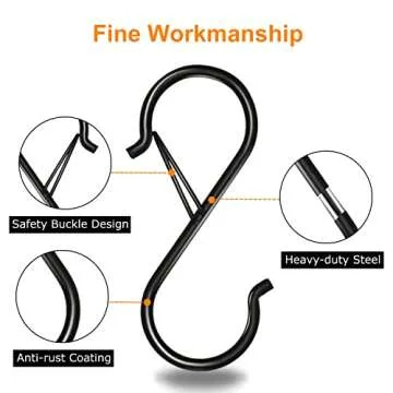 Waitkey 8 Pack Heavy Duty S Hooks for Hanging