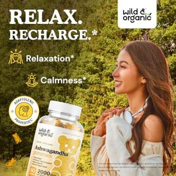 Wild & Organic Ashwagandha Gummies 2000mg - Mood Support Supplement w/Ashwagandha Root Extra Strengt...