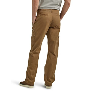 Wrangler Authentics Men's Relaxed Fit Stretch Cargo Pant, Kangaroo, 38W x 30L