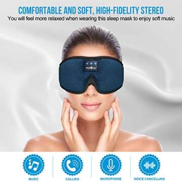 MUSICOZY Sleep Headphones, Bluetooth 5.2 Sleep Mask Headband Headphones Sleeping Eye Mask, Wireless ...
