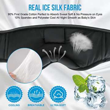 MUSICOZY Sleep Headphones, Bluetooth 5.2 Sleep Mask Headband Headphones Sleeping Eye Mask, Wireless Music Earbuds Earphones with HD Headphones Ultra-Thin Stereo Speakers for Side Sleepers Men Women