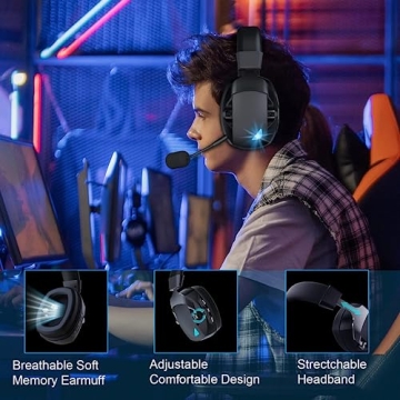 Acinaci Wireless Gaming Headset with Detachable Mic