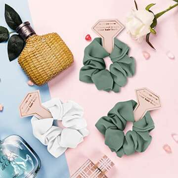 Loanzeg Satin Bridesmaid Scrunchies Bachelorette Hair Ties Set of 6 Bridal Shower No Damage Hairties...