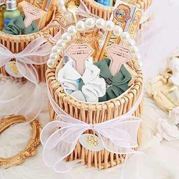 Loanzeg Satin Bridesmaid Scrunchies Bachelorette Hair Ties Set of 6 Bridal Shower No Damage Hairties ideas Gift for Wedding Party Favors Bridesmaid Proposal Gifts (champagne)