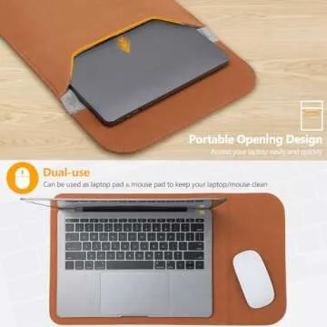 HYZUO 13.3-14 Inch Laptop Sleeve for MacBook Pro 14 M3/M2/M1 A2992 A2918 A2779 2024-2021, 13.8/13.5 Surface Laptop, MacBook Air 13, with Pouch, Brown