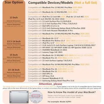 HYZUO 13.3-14 Inch Laptop Sleeve for MacBook Pro 14 M3/M2/M1 A2992 A2918 A2779 2024-2021, 13.8/13.5 Surface Laptop, MacBook Air 13, with Pouch, Brown