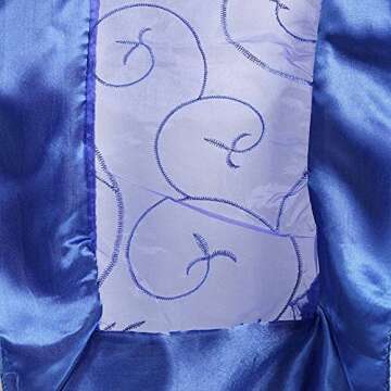 BalsaCircle 14 x 108-Inch Royal Blue Satin Edges and Embroidered Organza Table Top Runner - Wedding Party Linens Decorations