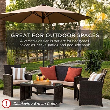 Best Choice 4-Piece Outdoor Wicker Patio Set
