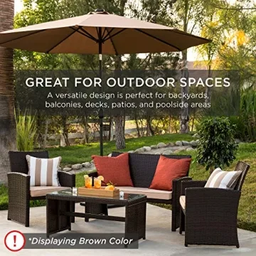Best Choice 4-Piece Outdoor Wicker Patio Set