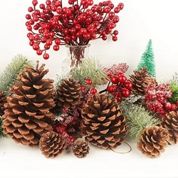 25 Natural Pine Cones for Christmas Tree Decor and Crafts