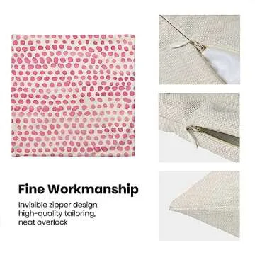 CXMEIFLY Preppy Pillow Covers 18x18 Inch Set of 2 Pink Polka Dot Outdoor Decor Throw Pillows for Couch Modern Boho Design Watercolor Aesthetic Decorative Cushion Cases for Home Sofa Bed Decorations