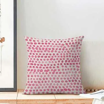 CXMEIFLY Preppy Pillow Covers 18x18 Inch Set of 2 Pink Polka Dot Outdoor Decor Throw Pillows for Couch Modern Boho Design Watercolor Aesthetic Decorative Cushion Cases for Home Sofa Bed Decorations