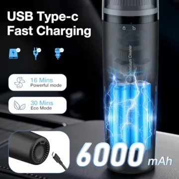 LYFUHUI Cordless Handheld Car Vacuum 13000Pa Suction