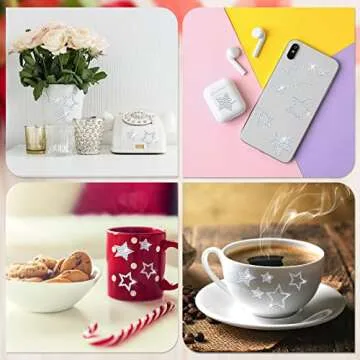 Epakh Rhinestone Star Stickers - 84 Pieces for Crafts and Decor