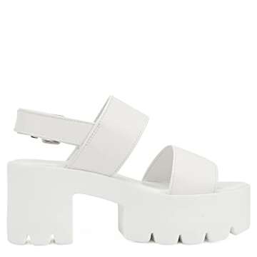 Stylish Women's Chunky Platform Sandals - White Jaffa1