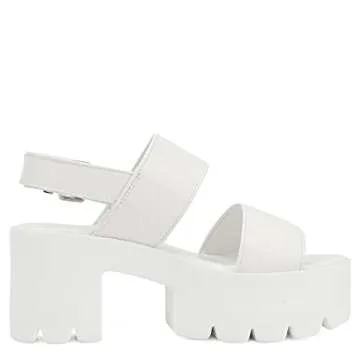 Stylish Women's Chunky Platform Sandals - White Jaffa1