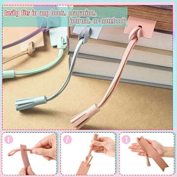 Panelee 12 Pcs Bookmarks for Women Leather Bookmark Pastel Bookmarks Graduation Gifts Boho Color Bookmarks for Men Women Book Lovers Readers Friends School College(Classic)