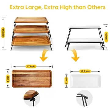 3 Tier Cupcake Stand | Rustic Acacia Wood Display