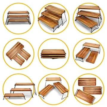 3 Tier Cupcake Stand | Rustic Acacia Wood Display