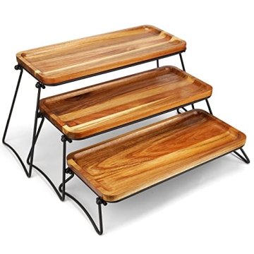 3 Tier Cupcake Stand | Rustic Acacia Wood Display