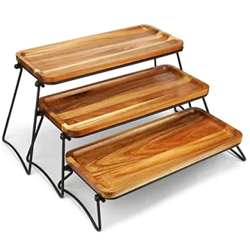 3 Tier Cupcake Stand | Rustic Acacia Wood Display