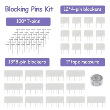 LAMXD Knit Blocking Pins Kit for Yarnwork Projects