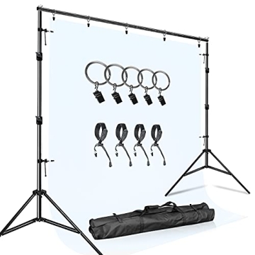 LimoStudio Photo Video Studio 10 ft Adjustable Background Stand System Kit with Carry Bag