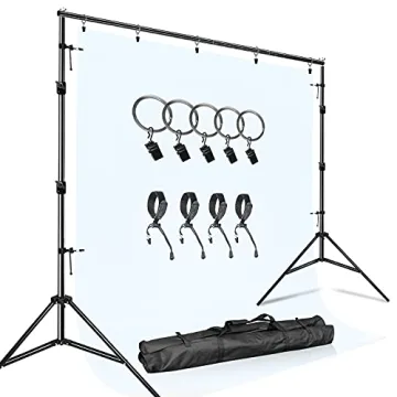 LimoStudio Photo Video Studio 10 ft Adjustable Background Stand System Kit with Carry Bag