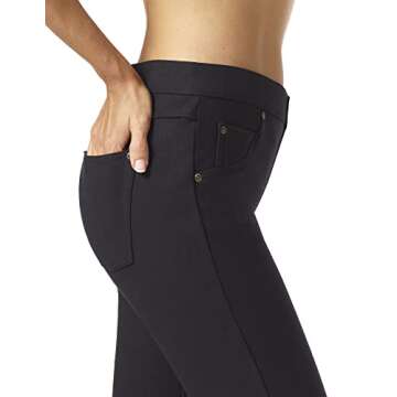 HUE womens Ultra Soft Fleece Lined Denim Leggings, Black, X-Large US