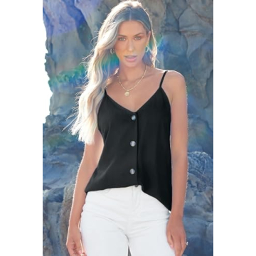 BLENCOT Lightweight Button Down Tank Top for Women