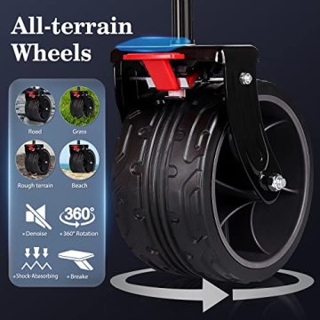 Sekey 220L Collapsible Foldable Wagon with 330lbs Weight Capacity, Heavy Duty Folding Utility Garden Cart with Big All-Terrain Beach Wheels & Drink Holders. Black