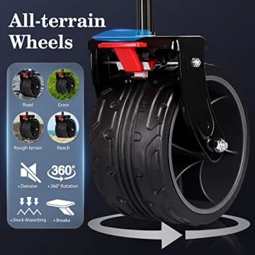 Sekey 220L Collapsible Foldable Wagon with 330lbs Weight Capacity, Heavy Duty Folding Utility Garden Cart with Big All-Terrain Beach Wheels & Drink Holders. Black