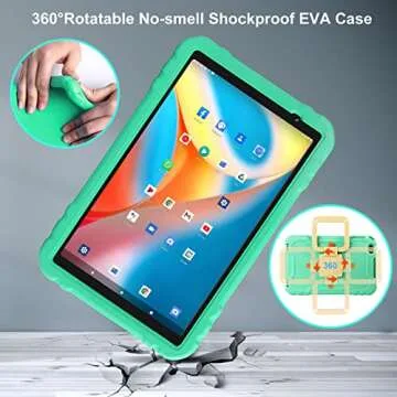2024 Tablet 10 inch Android 13 Tablets with Octa-Core, 14GB RAM 128GB ROM, 8000mAh Battery, Drop-Proof Case, TF 512GB, HD IPS Touchscreen, 5G/2.4G WiFi, Bluetooth 5.0, GPS, Split Screen Support -Green