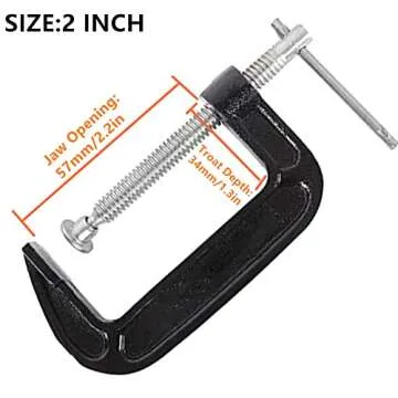 2 Inch Heavy Duty C Clamp Set for Woodworking and Welding
