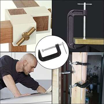 2 Inch Heavy Duty C Clamp Set for Woodworking and Welding