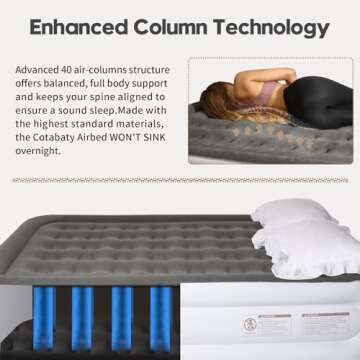 Cotabaty Queen Air Mattress with Built-in Pump, Luxury Inflation