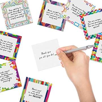 Dessie 60 Inspirational Cards With Envelopes 3.5x3.5. You Are Awesome Seals for Appreciation, Encouragement,Gratitude, Positive Affirmations, Thoughtful Gifts. Post-it Note Size.