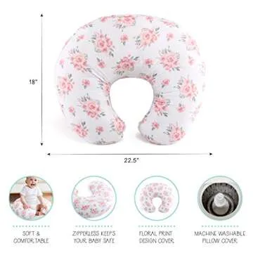 The Peanutshell Nursing Pillow & Cover - Soft Newborn Nursing Baby Girl Pillow