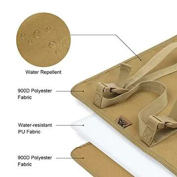 XaegisTac SA-91 Shooting Mat, Padded, Tactical, Durable, Non-Slip, for Long Distance or Prone Competition, Hunting Accessories