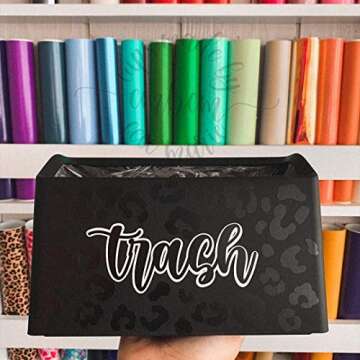 Lotsa Style Mini Trash Can Bold Ed., Small Waste Garbage Basket Bin for Desk Office Kitchen Bedroom Bathroom, 100 Plastic Bags (Black)