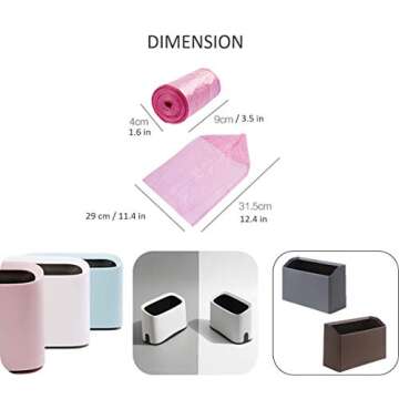 Lotsa Style Mini Trash Can Bold Ed., Small Waste Garbage Basket Bin for Desk Office Kitchen Bedroom Bathroom, 100 Plastic Bags (Black)