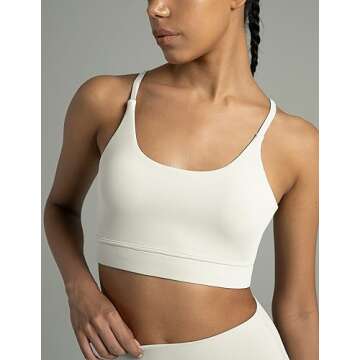 Colorfulkoala Women's Dreamlux Bowknot Strappy Sports Bras Light Impact Workout Yoga Tops(S, White)