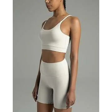 Colorfulkoala Women's Dreamlux Bowknot Strappy Sports Bras Light Impact Workout Yoga Tops(S, White)