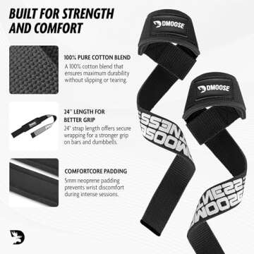 DMoose Lifting Straps for Heavy Weightlifting Support