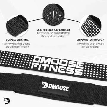 DMoose Lifting Straps for Heavy Weightlifting Support